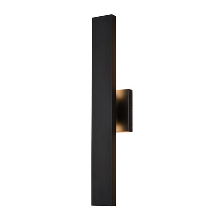 Vaxcel Owen Aluminum 1 Light Backlit Integrated LED Matte Black Indoor Outdoor Wall Light T0766